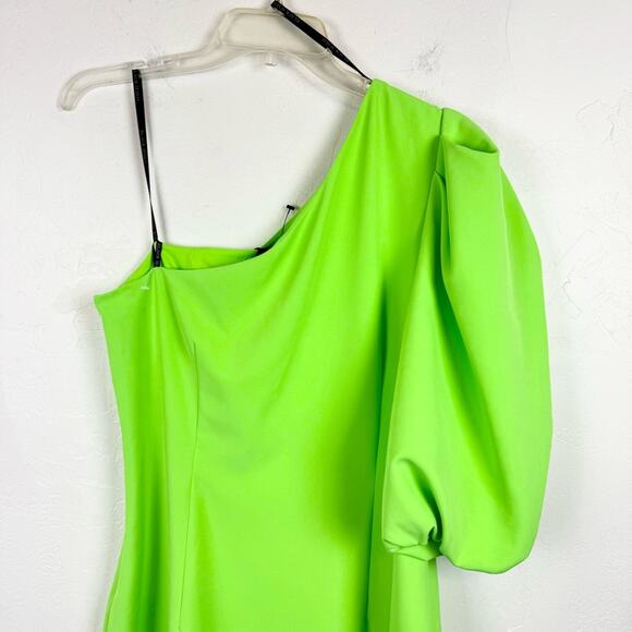 NWT Black Halo Cooper Sheath Dress Neon Lime Green Bright Plus Size 14 Cocktail - Picture 16 of 16